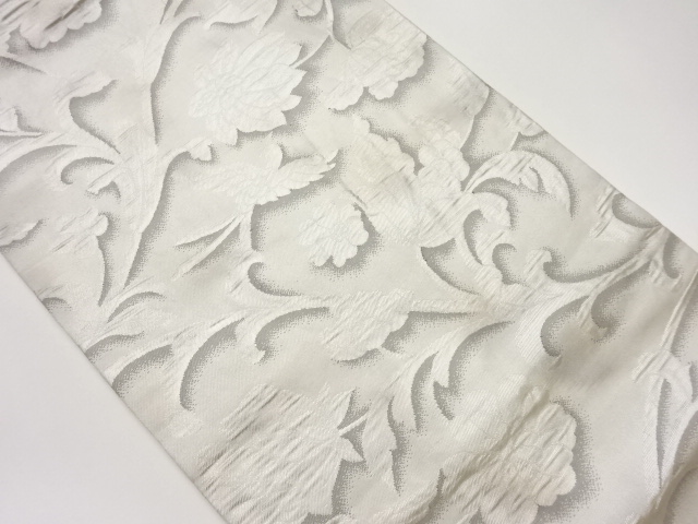 花唐草に鳥模様織出し名古屋帯